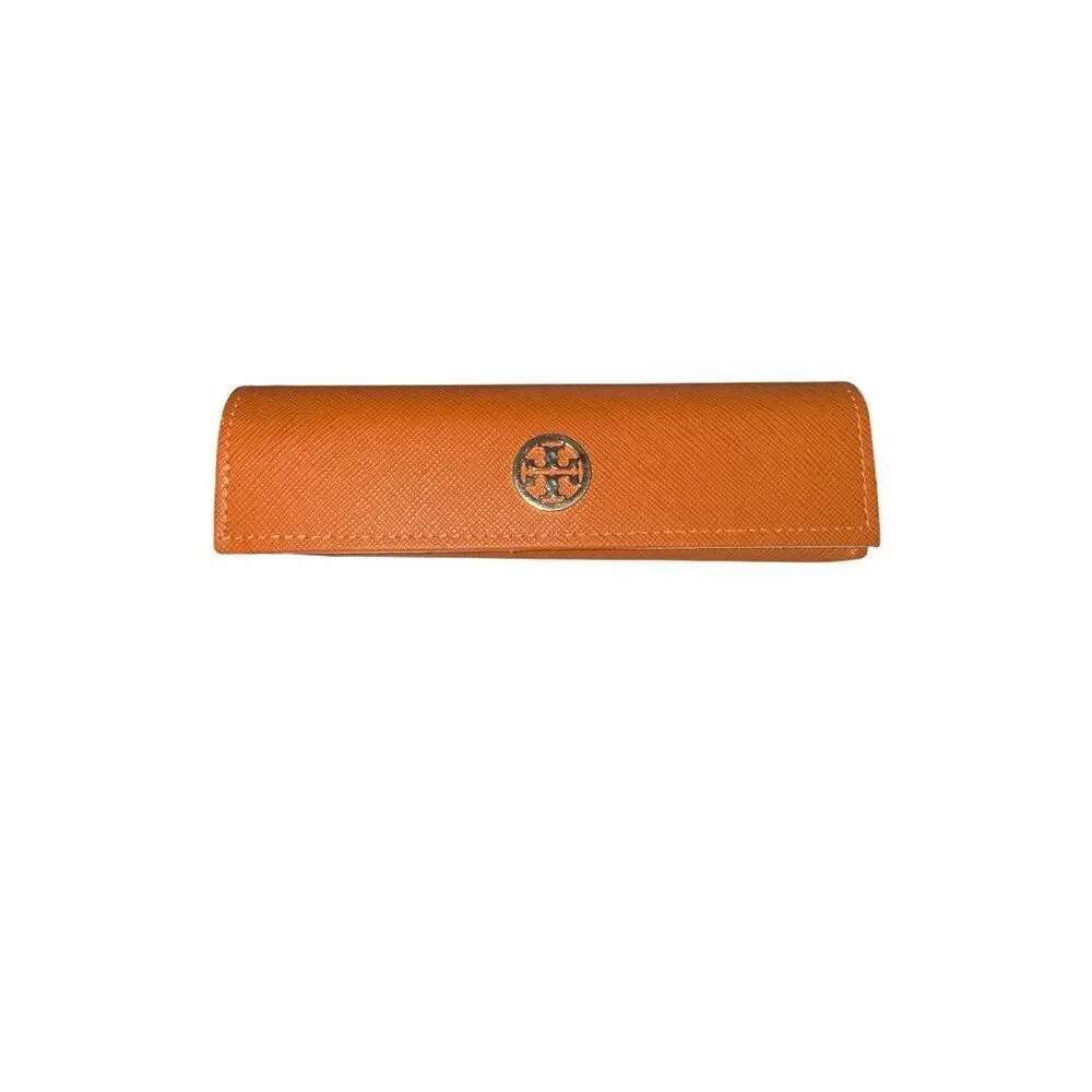 Tory Birch Orange With Gold Logo Reading Glasses Case‎
